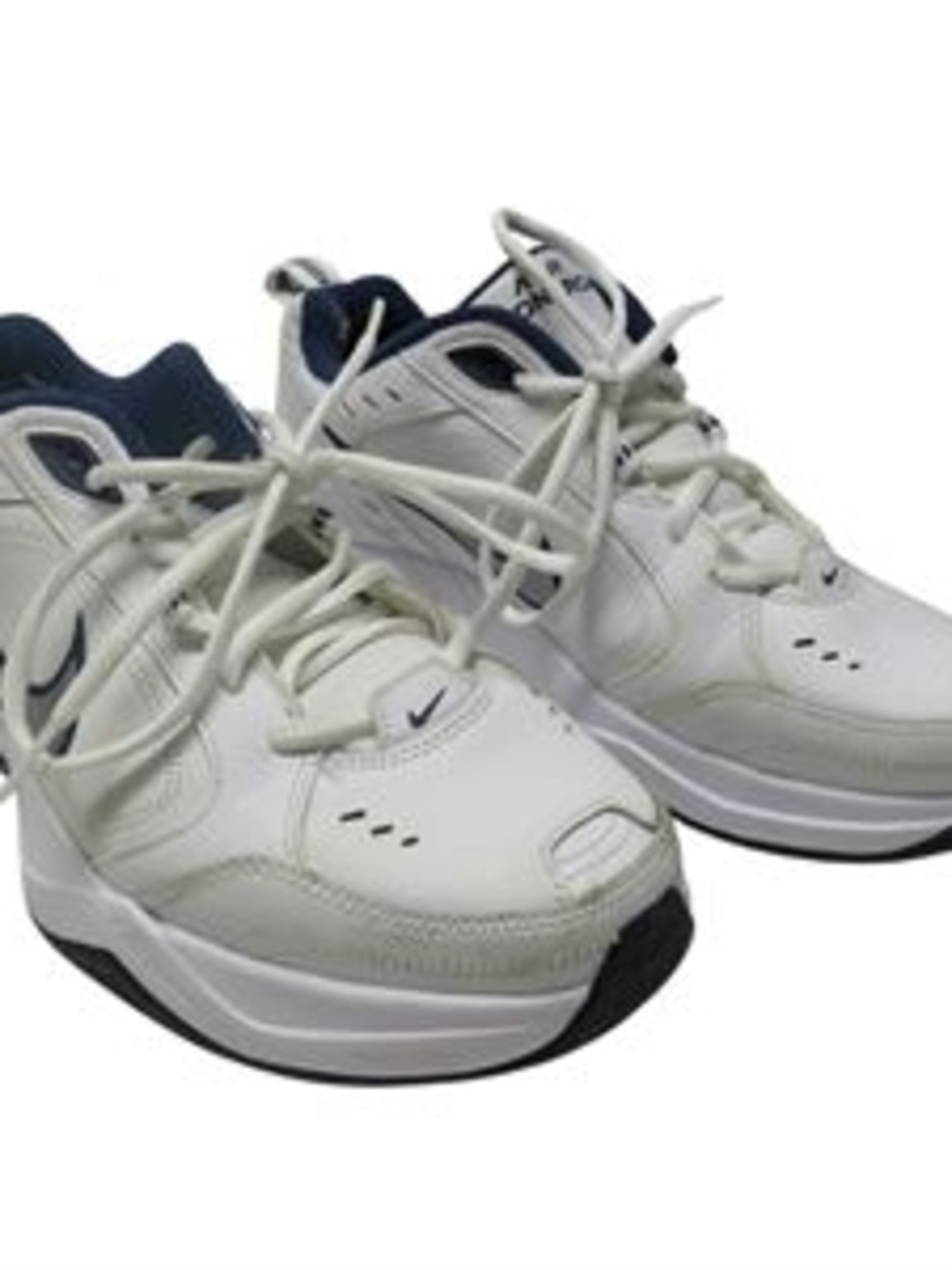 Nike Air Monarch IV Men's Training Shoes - White/Metallic Silver/Midnight Navy